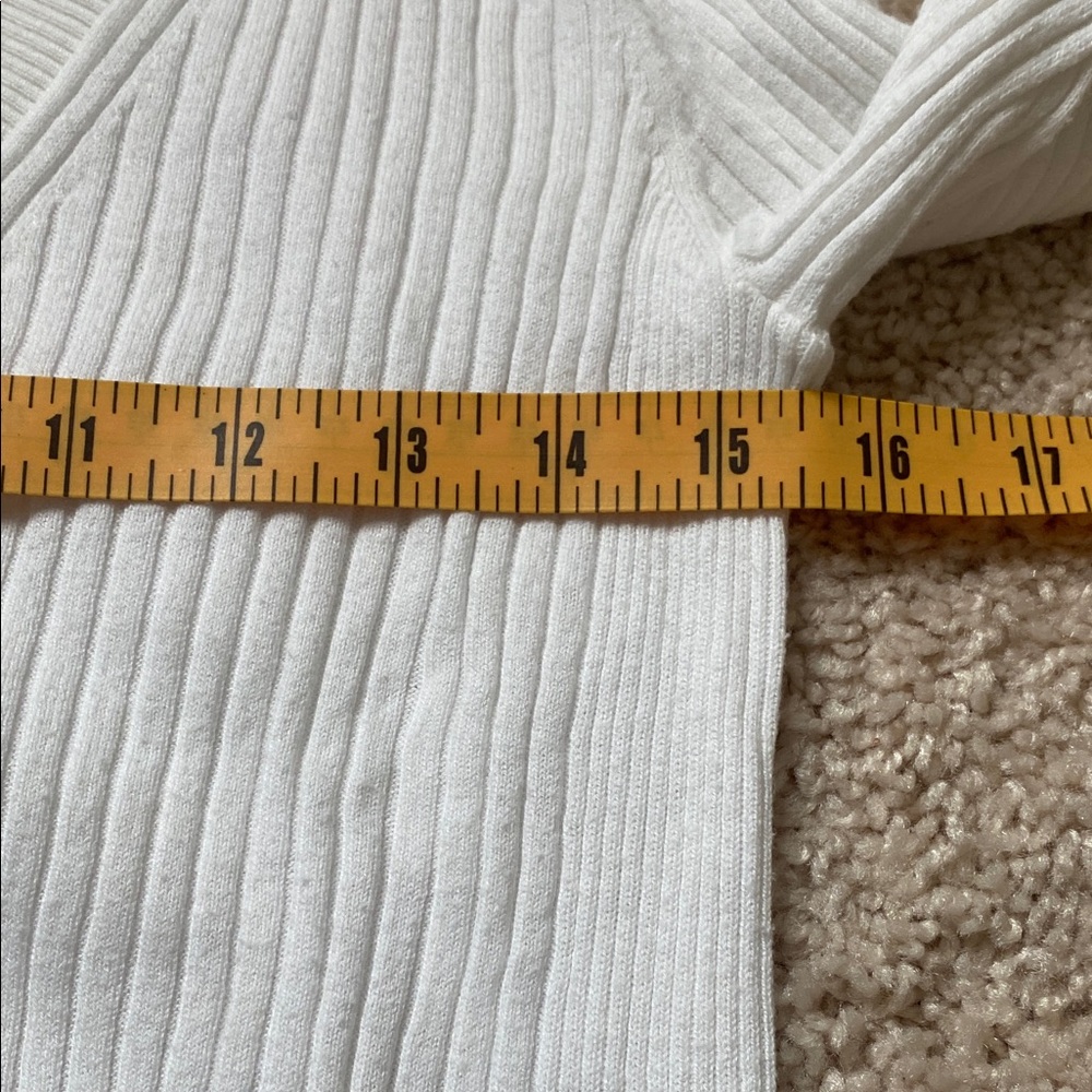 GAP White Ribbed Button-Up Cardigan - Picture 5 of 7